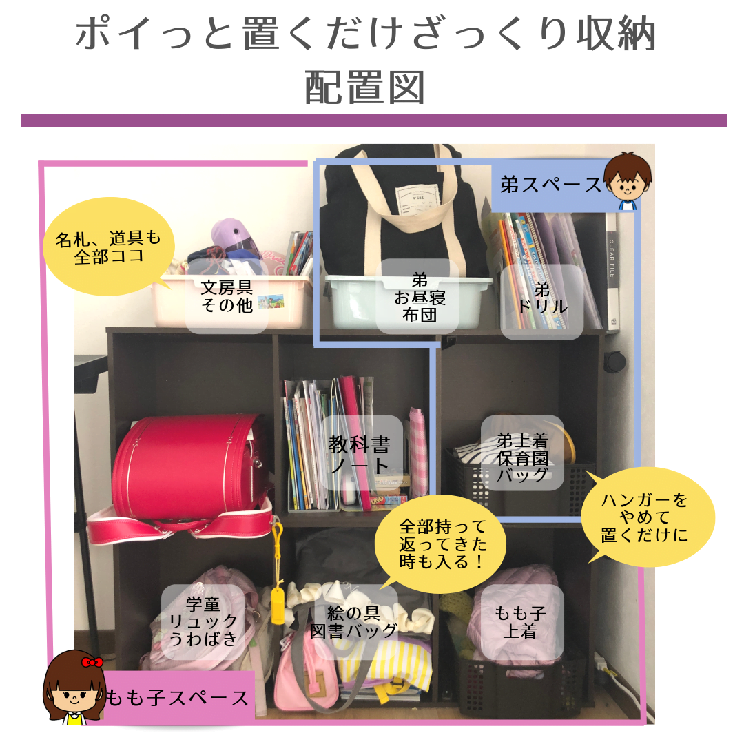 ランドセルラックをニトリのカラーボックスで手作り 超簡単なdiyです シングルマザーtips