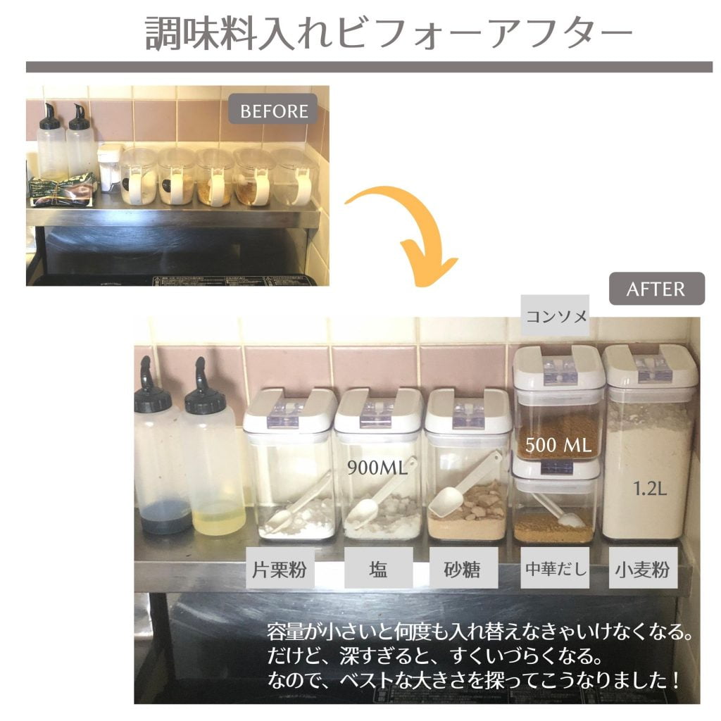 我が家の調味料入れビフォー・アフター