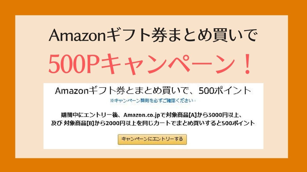 Amazonギフト券まとめ買いで500ポイントキャンペーン！【2021年1月31日まで】